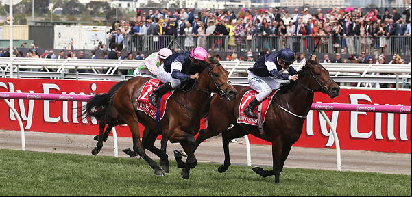 Rekindling ridden by Corey Brown and trained by Joseph O’Brien wins the Emirates Melbourne Cup